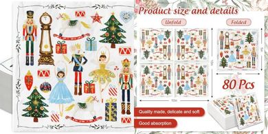 Christmas Nutcracker Cocktail Napkins (80-pack)
