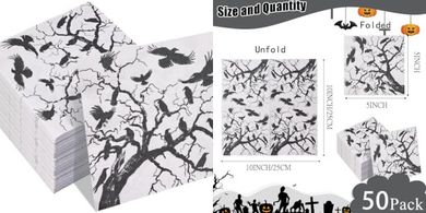 HEIPINIUYE Halloween Party Disposable Napkins (50-pack, 3-ply)