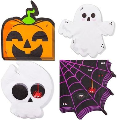 Crisky Halloween Cocktail Napkins: 100-count, 4 designs, 3-ply.
