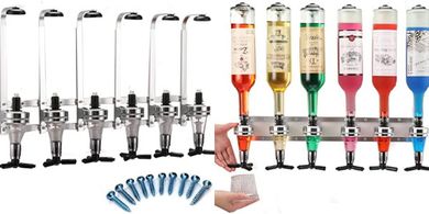 Six-Bottle Wall-Mounted Liquor Dispenser (Aluminum Alloy)
