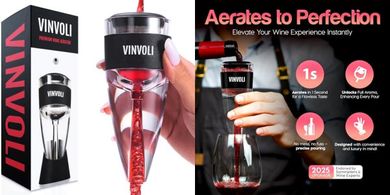 Vinvoli Deluxe Wine Aerator: Three-Stage Aeration & Sediment Filter
