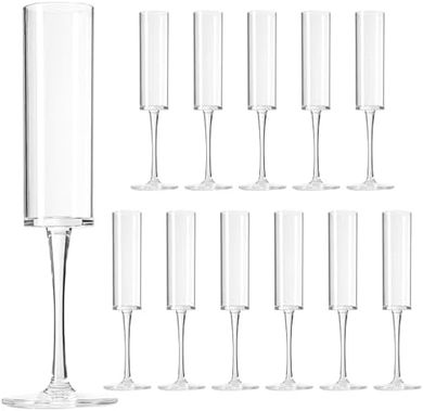 Reusable Acrylic & Plastic Champagne Flutes (12-piece set) for Parties
