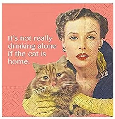 Multicolor Cat-Themed Cocktail Napkins (5x5")