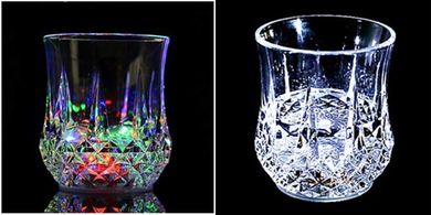 LED Wine Glasses: Automatic, Multicolor, Water-Activated
