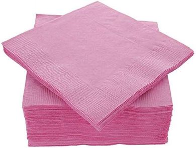 Pink Beverage Napkins (100 ct, 5x5"):  Perfect for Parties & Events
