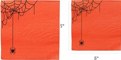 Happy Halloween Orange Paper Napkins (100, 5x5")