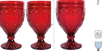 Fitz and Floyd Red Ornate Goblets (4-piece set)
