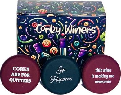 Reusable Silicone Wine Stoppers (3-Pack)