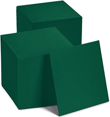 Green Quilted Paper Cocktail Napkins (200 Pack, 10x10")
