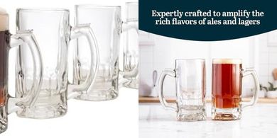 Libbey Craft Brews Beer Mug Set: 4 Large Freezer-Safe Glasses
