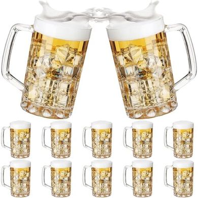 Mifoci 20oz Plastic Beer Mugs with Handles (10-pack)