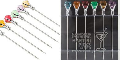 Prodyne Colorful Diamond Martini Picks (6-piece set)
