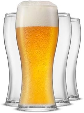 JoyJolt Callen 4-Piece 15.5oz Beer Glass Set
