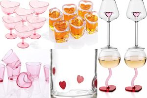 heart cocktail glasses