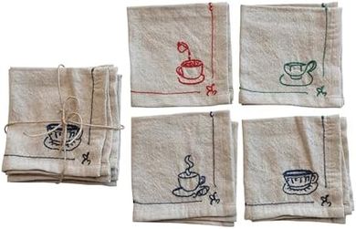 Cotton & Linen Cocktail Napkins (Multicolor, Set of 4)
