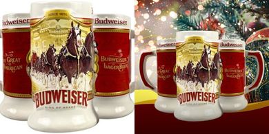 Budweiser Clydesdale Holiday Stein: 91st Anniversary Collector