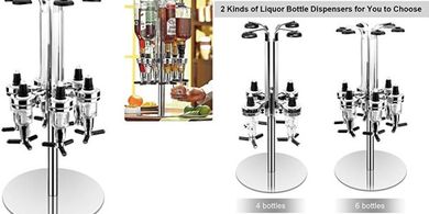 Wall-Mounted 6-Bottle Revolving Liquor Dispenser
