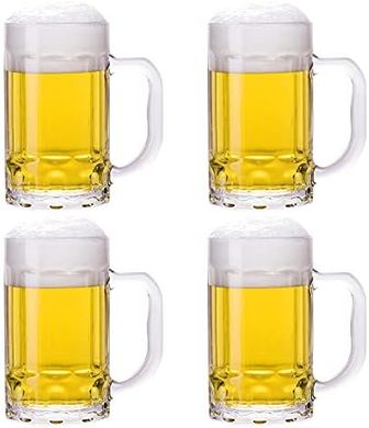 Heavy-duty 14oz beer stein mug set (4-pack)
