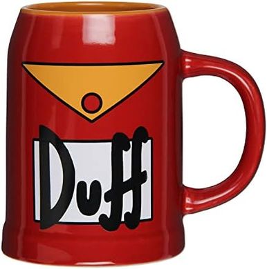 Simpsons Duff Beer Stein: 24oz Ceramic Mug
