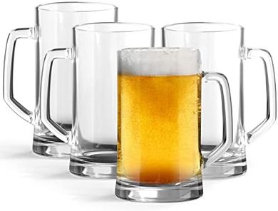 KooK Beer Mugs: 4-pack, 12.7 oz, dishwasher-safe.
