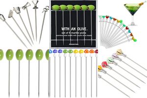 glass cocktail picks