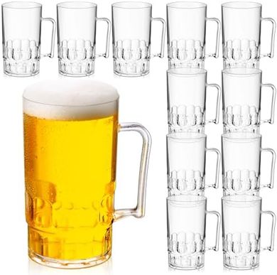 Shatterproof Plastic Beer Steins (12-pack, 12oz)
