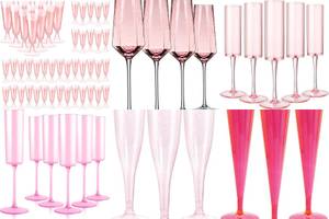 10 Elegant Pink Champagne Flutes