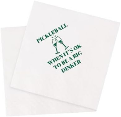 Funny Pickleball Cocktail Napkins (100, 5x5"): Perfect for parties.
