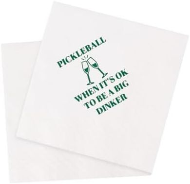 Funny Pickleball Cocktail Napkins (100, 5x5"): Perfect for parties.