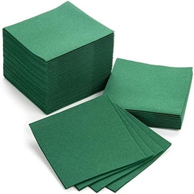 American Homestead Linen-Like Cocktail Napkins (100, Green, 4x4")
