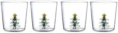 Gusto Buono Christmas Tree Water Glasses (Set of 4)
