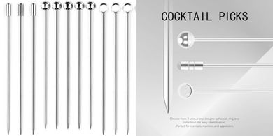 I-MART Stainless Steel Cocktail Picks (15-pack)
