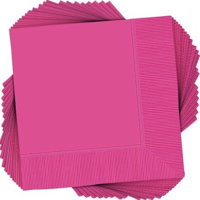 Bright Pink Party Napkins (40, Ultra Absorbent, 5x5")
