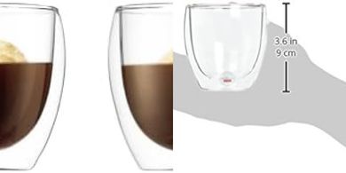 Bodum Pavina Double-Wall Glasses: 2 Clear, Heat-Resistant 8 oz.
