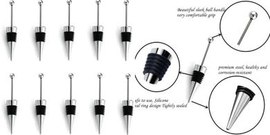 Reusable Stainless Steel Wine Stoppers (10-pack)
