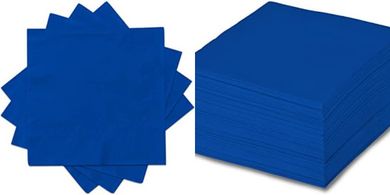 Blue Disposable Cocktail Napkins (80-count, 3-ply)
