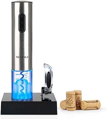 Secura Electric Wine Opener: Automatic, Rechargeable, with Foil Cutter
