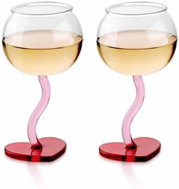 Heart-Shaped Crystal Wine Glasses Gift Set (Lead-Free)
