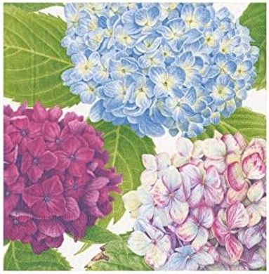 Caspari Hydrangea Garden Cocktail Napkins
