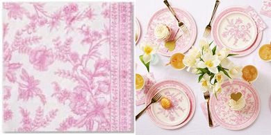 Pink Floral Cocktail Napkins (25): Elegant paper napkins for parties.
