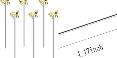 Gold Stainless Steel Horse Cocktail Picks (6 pc)
