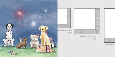 Patriotic Pups Cocktail Napkins (20, 5x5")
