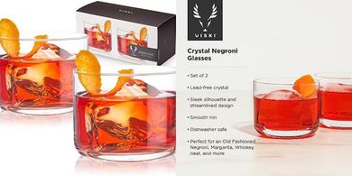 Viski Raye Crystal Negroni Lowball Glasses (Set of 2)
