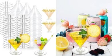 Mini Plastic Martini Glasses & Dessert Cups (100-pack)
