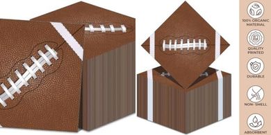 Football Party Napkins: 50 Disposable Paper Napkins
