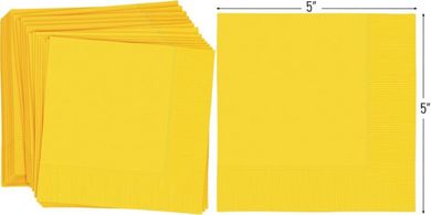 Vibrant Yellow Sunshine Party Napkins (40 Premium, Absorbent, 5x5")
