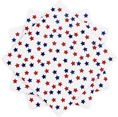 Americana Star Cocktail Napkins: 60-Count for Patriotic Parties
