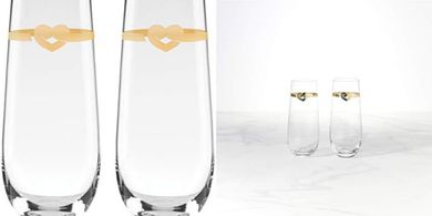 Kate Spade New York Love Toasting Flutes (Clear)
