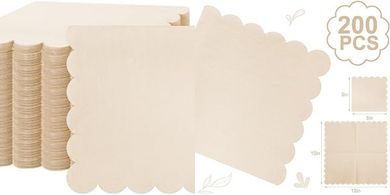 Cream Scalloped Cocktail Napkins (200-pack, 5x5")