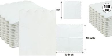 White Scalloped Cocktail Napkins (100-pack) for Parties
